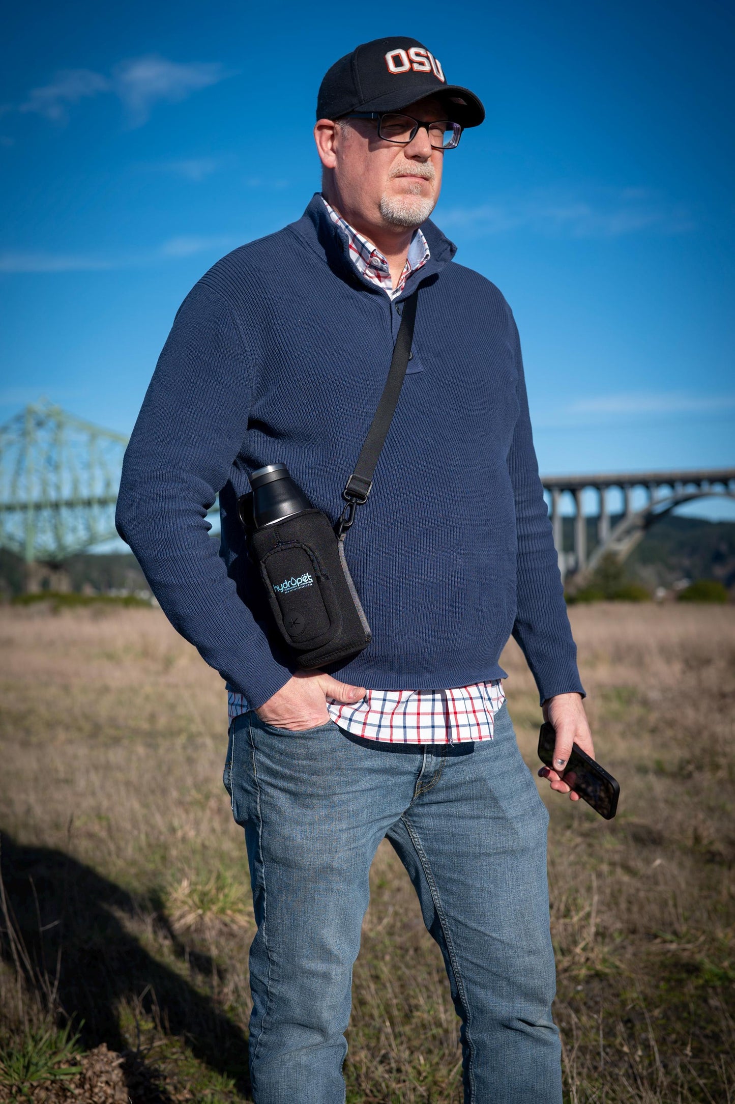 Hydropet Dog Water Bottle: Stainless Steel with Dual Bowls & Neoprene Bag