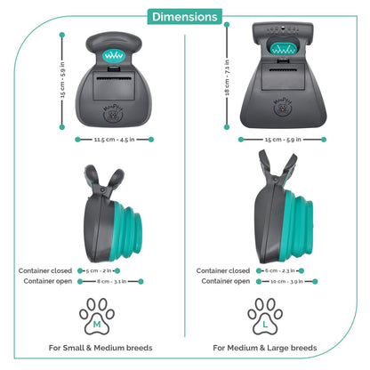 Monptit Pooper Scooper, Portable Sanitary Dog Poo Pick up with Bag Dispenser, for Large Medium Small Dogs Cat or Pet, Durable (Medium)