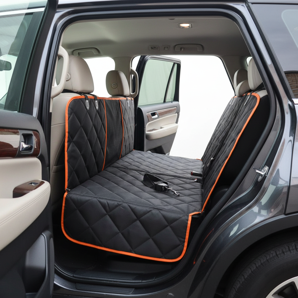 Ultimate Waterproof Dog Seat Cover – Back Seat Hammock with Mesh Window & Side Flaps | Scratchproof Pet Protection for Cars, Trucks, SUVs | Perfect Fit 147 x 137 cm