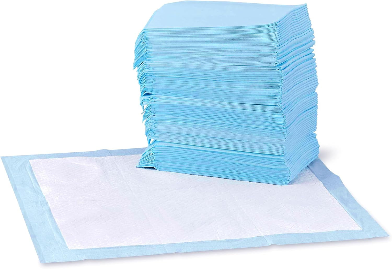 Dog and Puppy Pee Pads – 5-Layer Leak-Proof, Super Absorbent, Quick-Dry Potty Training Pads | Regular 22x22” | 100 Count, Blue & White