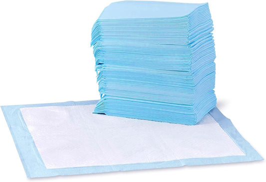 Dog and Puppy Pee Pads – 5-Layer Leak-Proof, Super Absorbent, Quick-Dry Potty Training Pads | Regular 22x22” | 100 Count, Blue & White