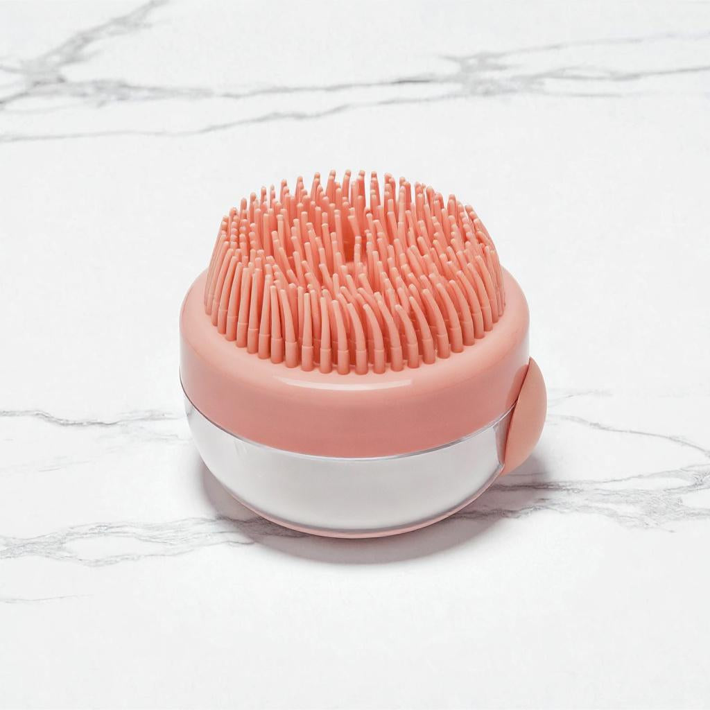 Pet Grooming Brush – Massage Scrubber with Shampoo Dispenser