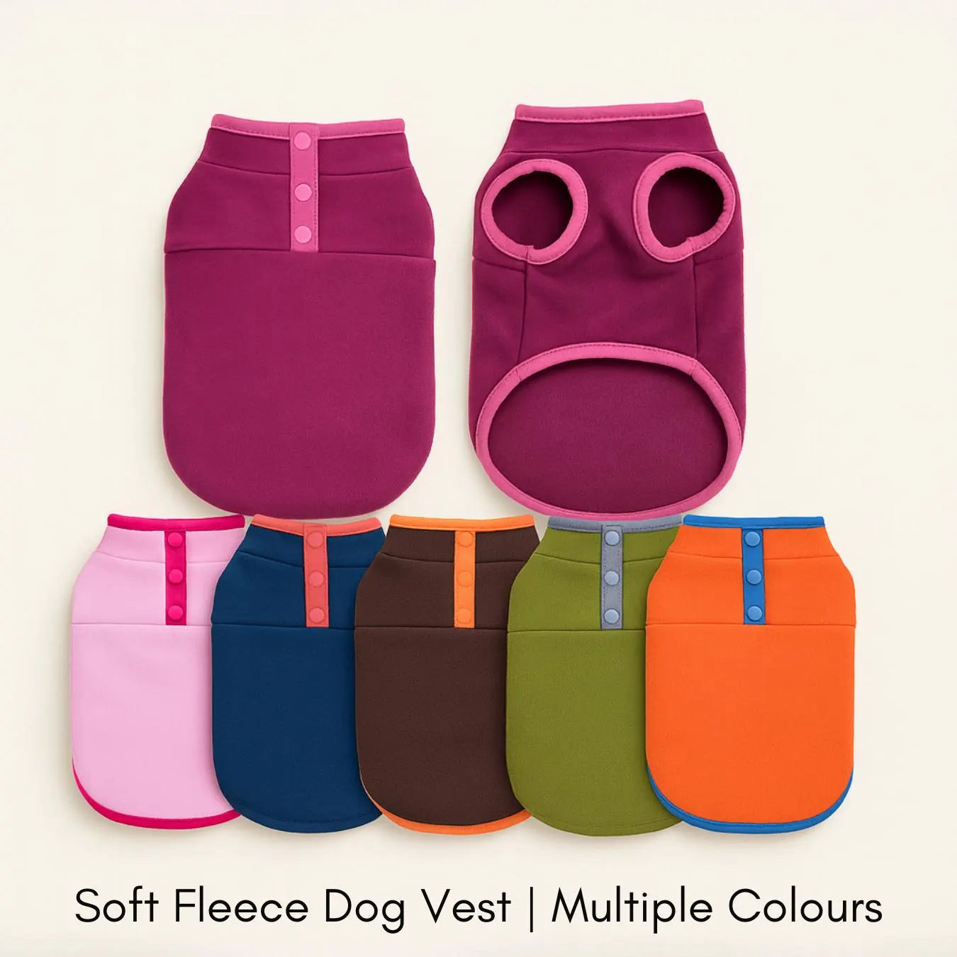 Warm Fleece Button Vest for Dogs & Cats – Cozy Autumn Winter Pet Jacket