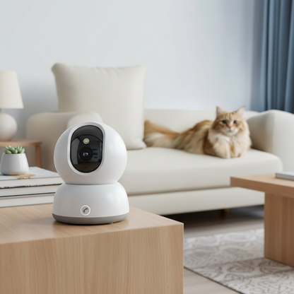 Elevate Your Home Security with the 4K Indoor Pet Camera - Featuring 2-Way Talk, Motion Tracking, and Color Night Vision for Ultimate Peace of Mind
