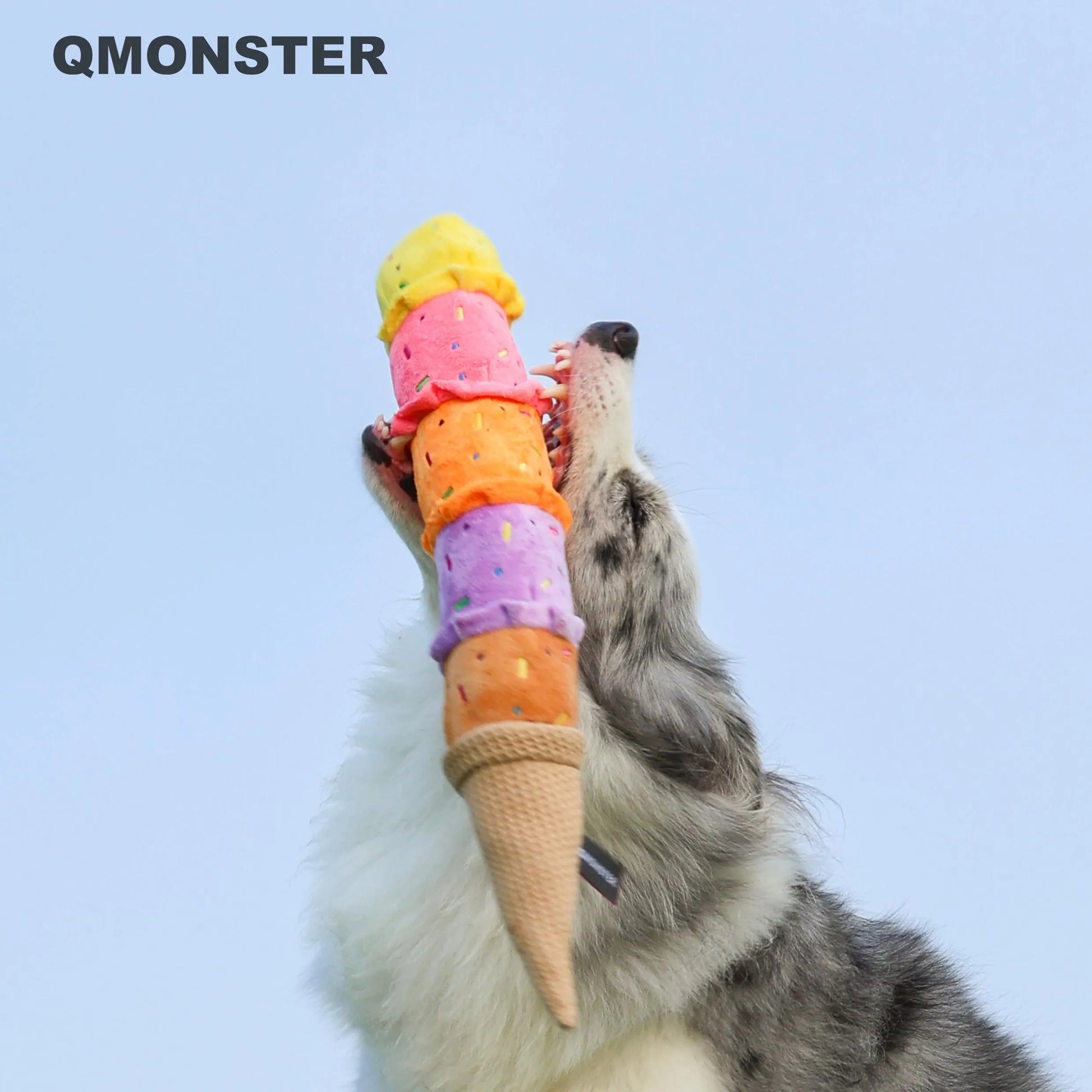 Squeaky Ice Cream Dog Toy–Extra Long Plush Tug Toy for Small Medium Large Dogs, Durable Chew Cone, Interactive Play, Colorful Funny Dog Gift