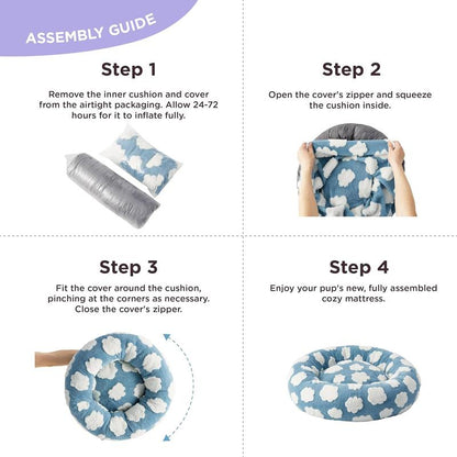 Lesure Warm Donut Bed - Cozy Fluffy Calming Bed for Small/Medium/Large Dogs & Cats, Tiktokshopblackfriday Choice, Soft Plush round Pet Bed for Winter Comfort, Washable, Anti-Slip Bottom, Camas Para Perros, Pet Supplies Bedding