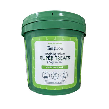 King Lou Whole Duck Neck Dental Treats for Dogs, Single Ingredient, Human Grade, 100% USA, All Natural, Minimally Processed Pet Products Food Supplies