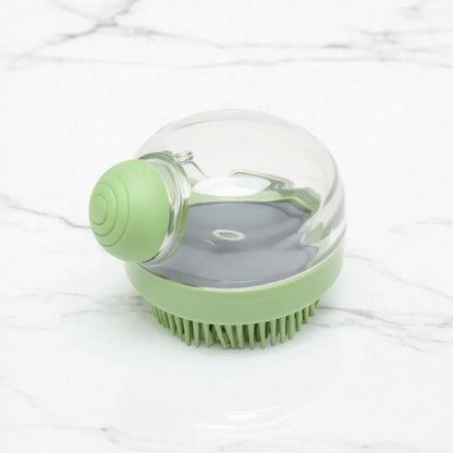 Pet Grooming Brush – Massage Scrubber with Shampoo Dispenser