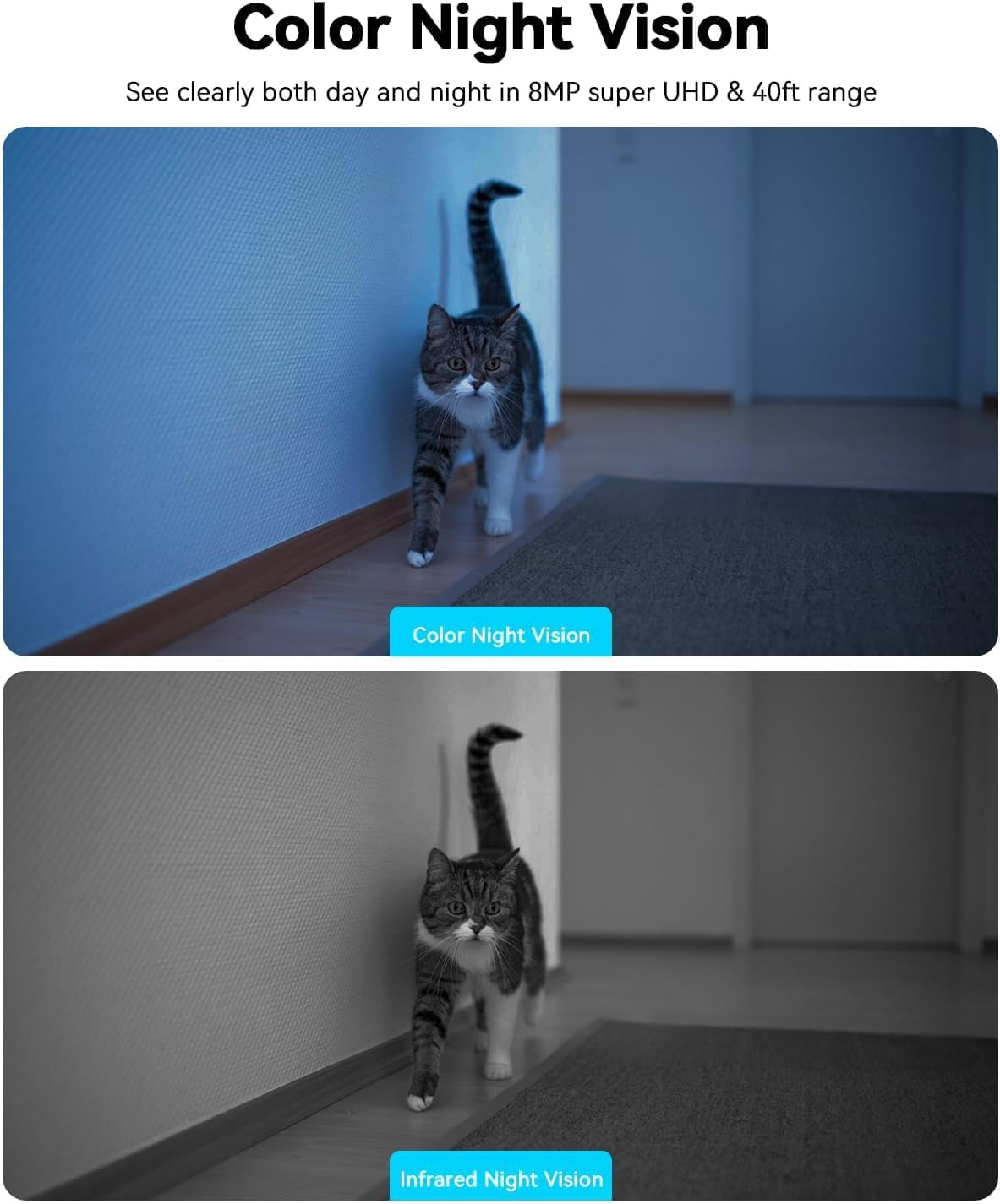 Security Camera 4K, Indoor Pet Camera, Dog Cameras with Phone App for Home, 2-Way Talk, Motion Tracking, Color/Ir Night Vision, Cloud&Sd, 2.4Ghz & 5Ghz Wi-Fi