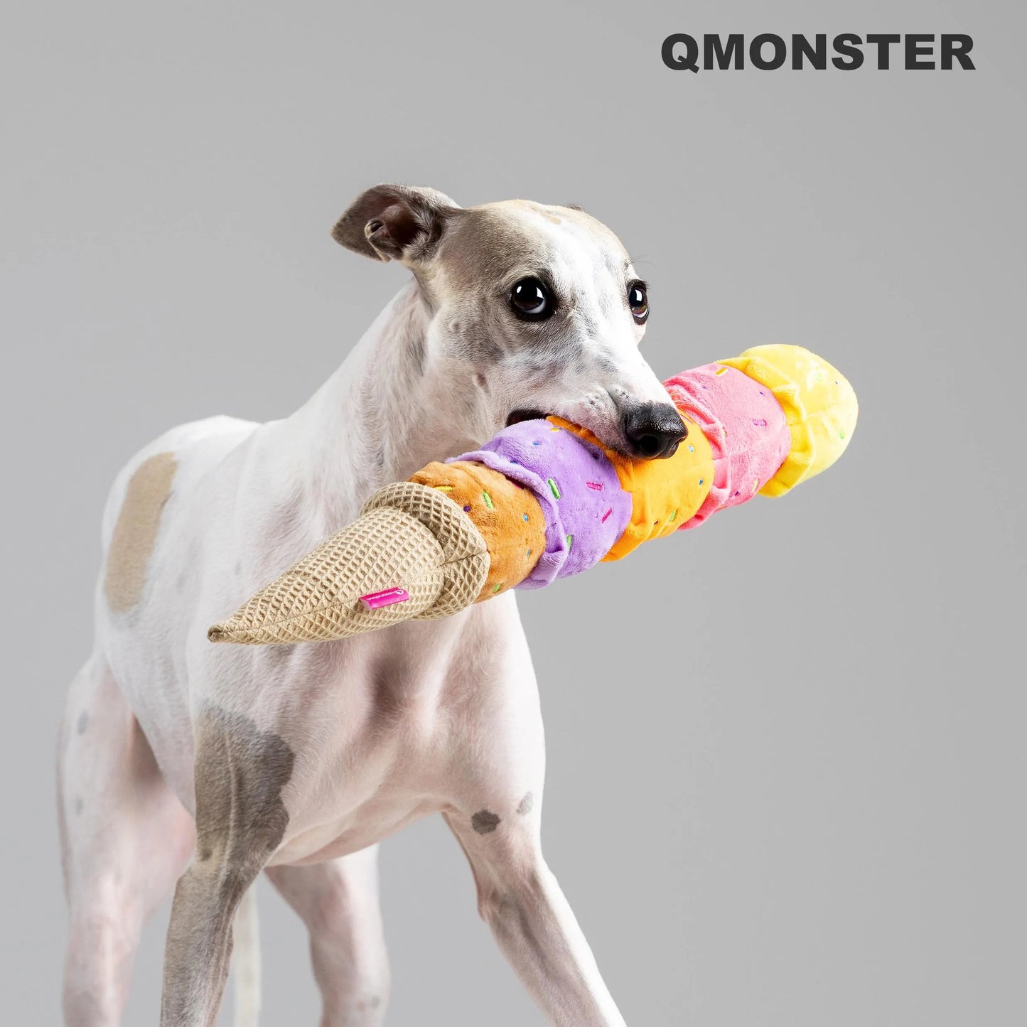 Squeaky Ice Cream Dog Toy–Extra Long Plush Tug Toy for Small Medium Large Dogs, Durable Chew Cone, Interactive Play, Colorful Funny Dog Gift