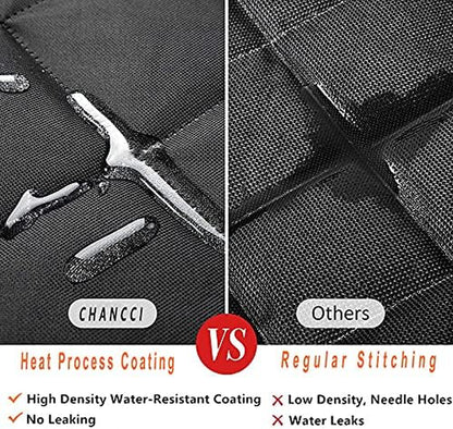 Waterproof Dog Seat Cover – Back Seat Hammock with Mesh Visual Window & Side Flaps | Scratchproof Pet Seat Cover with Dog Seat Belt for Cars, Trucks, SUVs | 147 x 137 cm