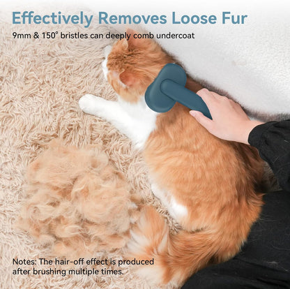 Self-Cleaning Shedding Brush for Dogs & Cats | Gentle Deshedding Tool for Long & Short Hair Pets | Easy Hair Removal Grooming Brush for Puppies