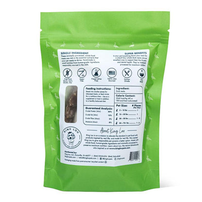 King Lou Whole Duck Neck Dental Treats for Dogs, Single Ingredient, Human Grade, 100% USA, All Natural, Minimally Processed Pet Products Food Supplies