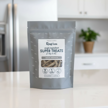 King Lou Whole Minnows - Irresistible Freeze-Dried Raw Snacks for Dogs and Cats, 100% USA, Single Ingredient Treats Packed with Omega Benefits