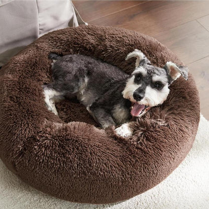 Lesure Warm Donut Bed - Cozy Fluffy Calming Bed for Small/Medium/Large Dogs & Cats, Tiktokshopblackfriday Choice, Soft Plush round Pet Bed for Winter Comfort, Washable, Anti-Slip Bottom, Camas Para Perros, Pet Supplies Bedding