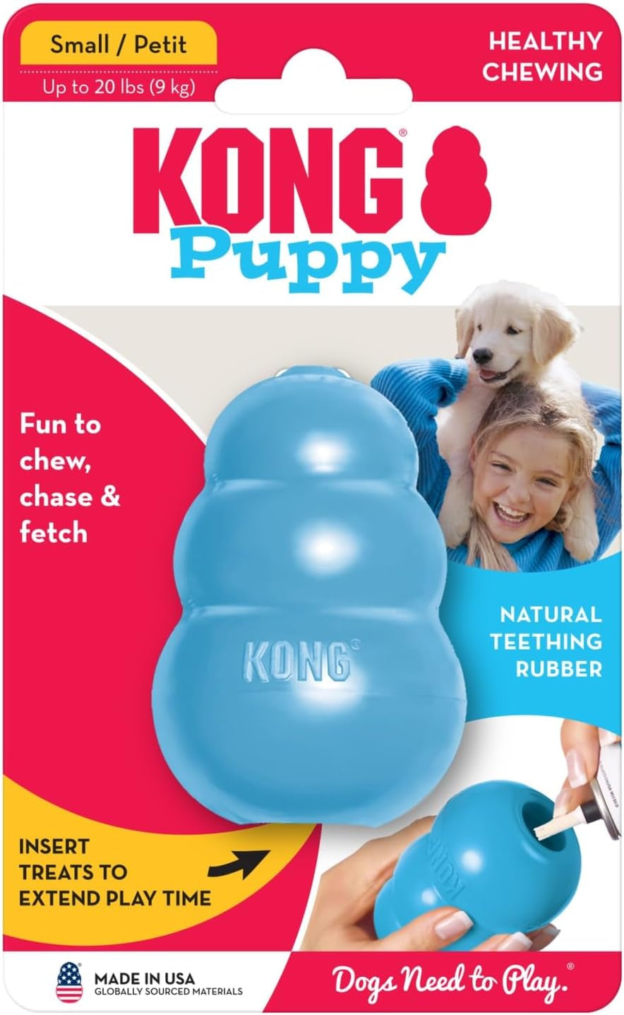 - Puppy Toy - Natural Teething Rubber - Fun to Chew, Chase and Fetch (Colour May Vary) - for Small Puppies