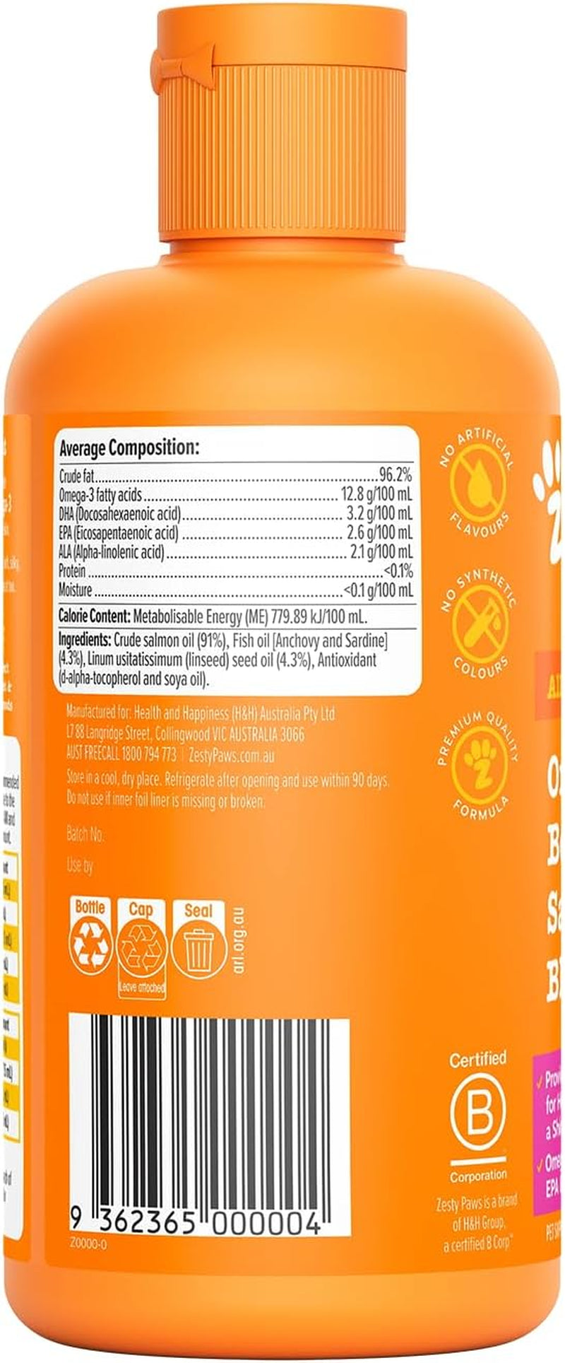 Omega Boost Salmon Oil Blend for Dogs and Cats, Skin and Coat Support with Omega-3 Supplement 250Ml