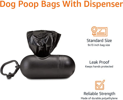 Dog Poop Bags with Dispenser – 600 Count, Leakproof & Unscented | Includes Leash Clip for Easy Access