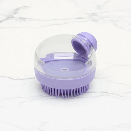 Pet Grooming Brush – Massage Scrubber with Shampoo Dispenser