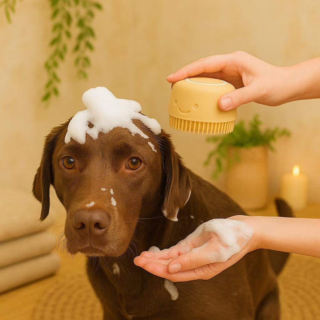 Silicone Pet Grooming Glove for Dogs & Cats – Bath Brush, Deshedding, Massage Glove for Pet Hair Removal, Soft Dog Washing Tool