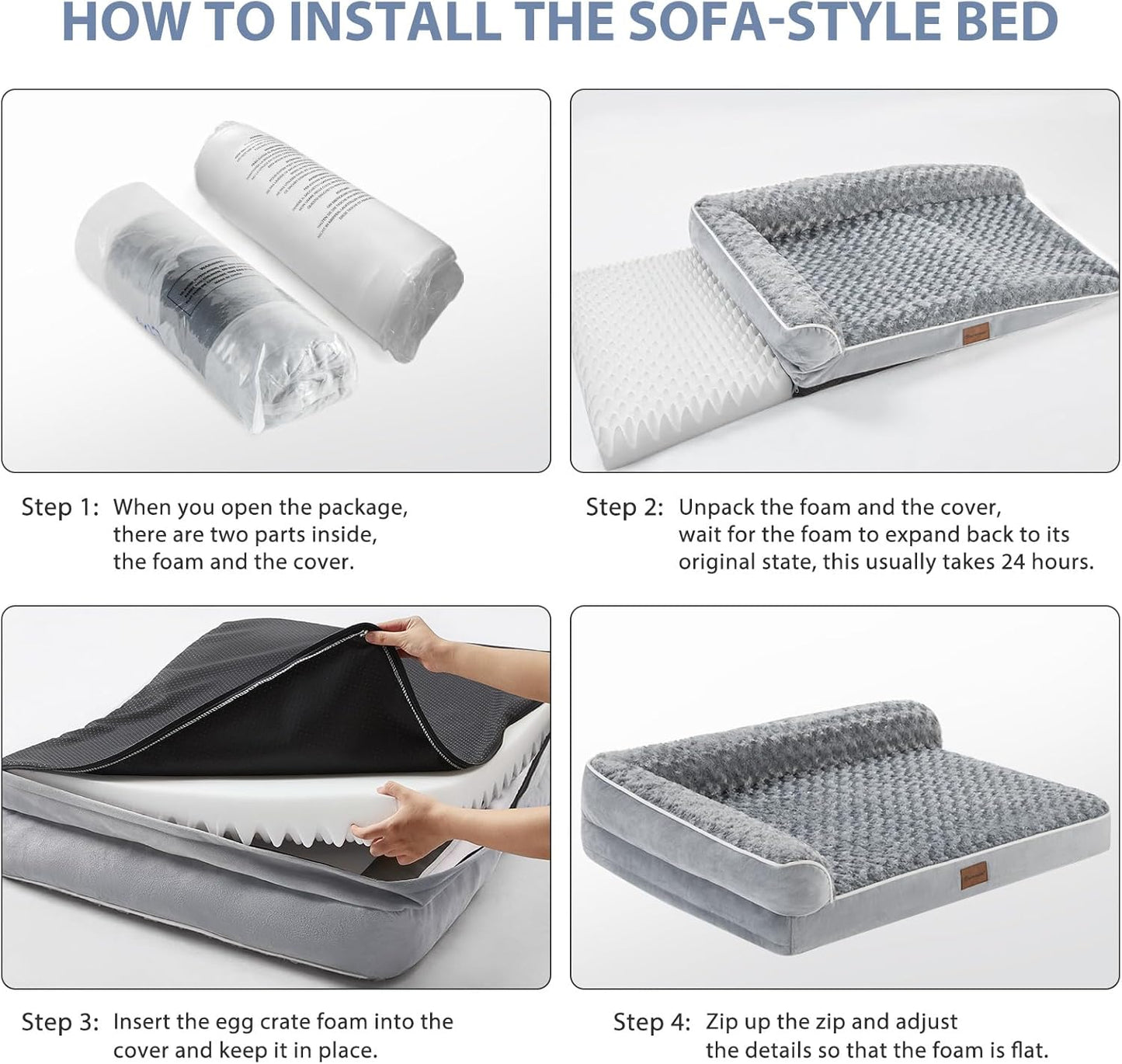 Orthopedic Waterproof Sofa Dog Bed for Large Dogs – Removable Washable Cover, Waterproof Lining, Nonskid Bottom, Comfortable Pet Bed for Large Breeds.