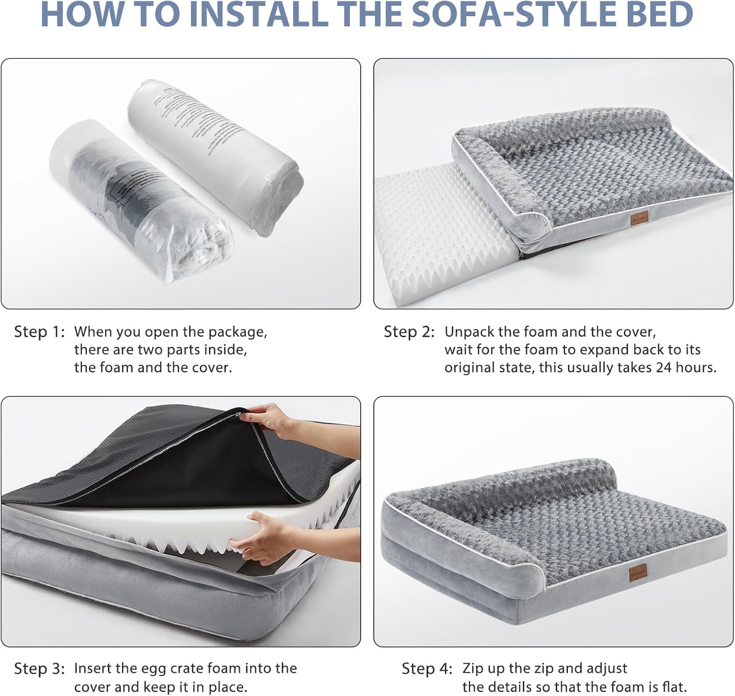 Orthopedic Waterproof Sofa Dog Bed for Large Dogs – Removable Washable Cover, Waterproof Lining, Nonskid Bottom, Comfortable Pet Bed for Large Breeds.