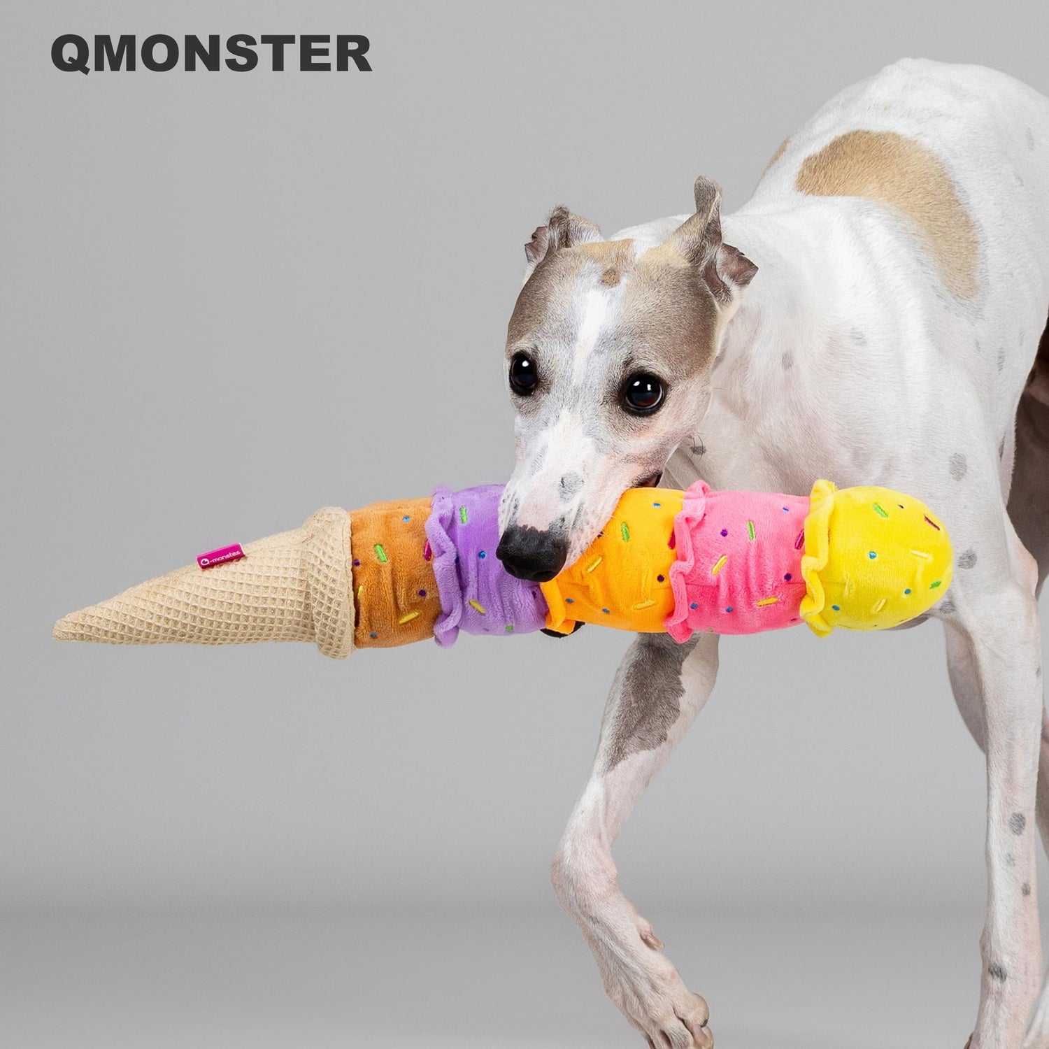 Squeaky Ice Cream Dog Toy–Extra Long Plush Tug Toy for Small Medium Large Dogs, Durable Chew Cone, Interactive Play, Colorful Funny Dog Gift