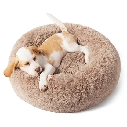 Lesure Warm Donut Bed - Cozy Fluffy Calming Bed for Small/Medium/Large Dogs & Cats, Tiktokshopblackfriday Choice, Soft Plush round Pet Bed for Winter Comfort, Washable, Anti-Slip Bottom, Camas Para Perros, Pet Supplies Bedding