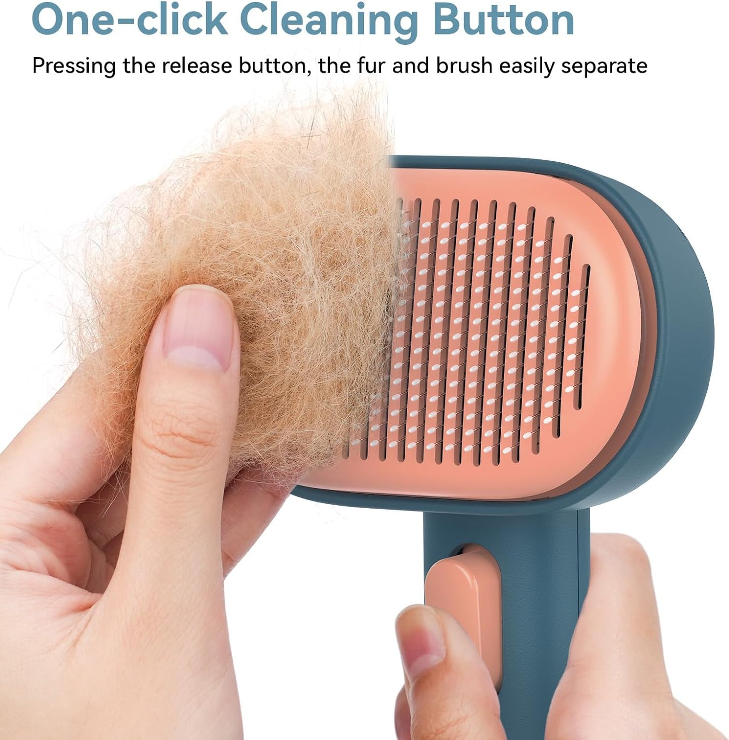 Self-Cleaning Shedding Brush for Dogs & Cats | Gentle Deshedding Tool for Long & Short Hair Pets | Easy Hair Removal Grooming Brush for Puppies