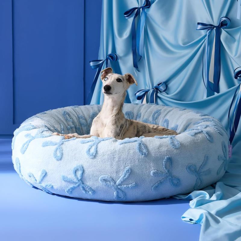 Lesure Warm Donut Bed - Cozy Fluffy Calming Bed for Small/Medium/Large Dogs & Cats, Tiktokshopblackfriday Choice, Soft Plush round Pet Bed for Winter Comfort, Washable, Anti-Slip Bottom, Camas Para Perros, Pet Supplies Bedding