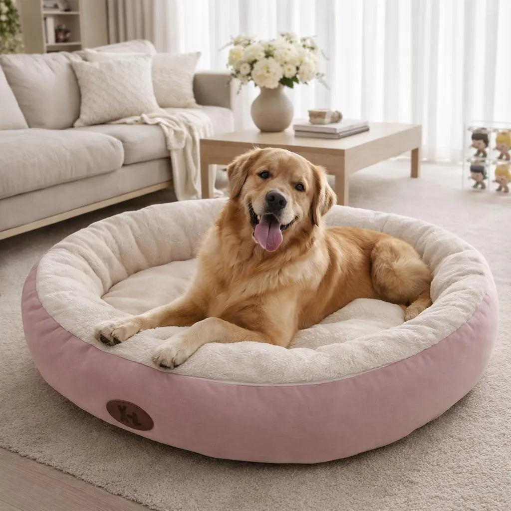 Round Soft Bed for Pets | Cozy Pet Bed for Cats & Dogs | Washable Sleeping Nest