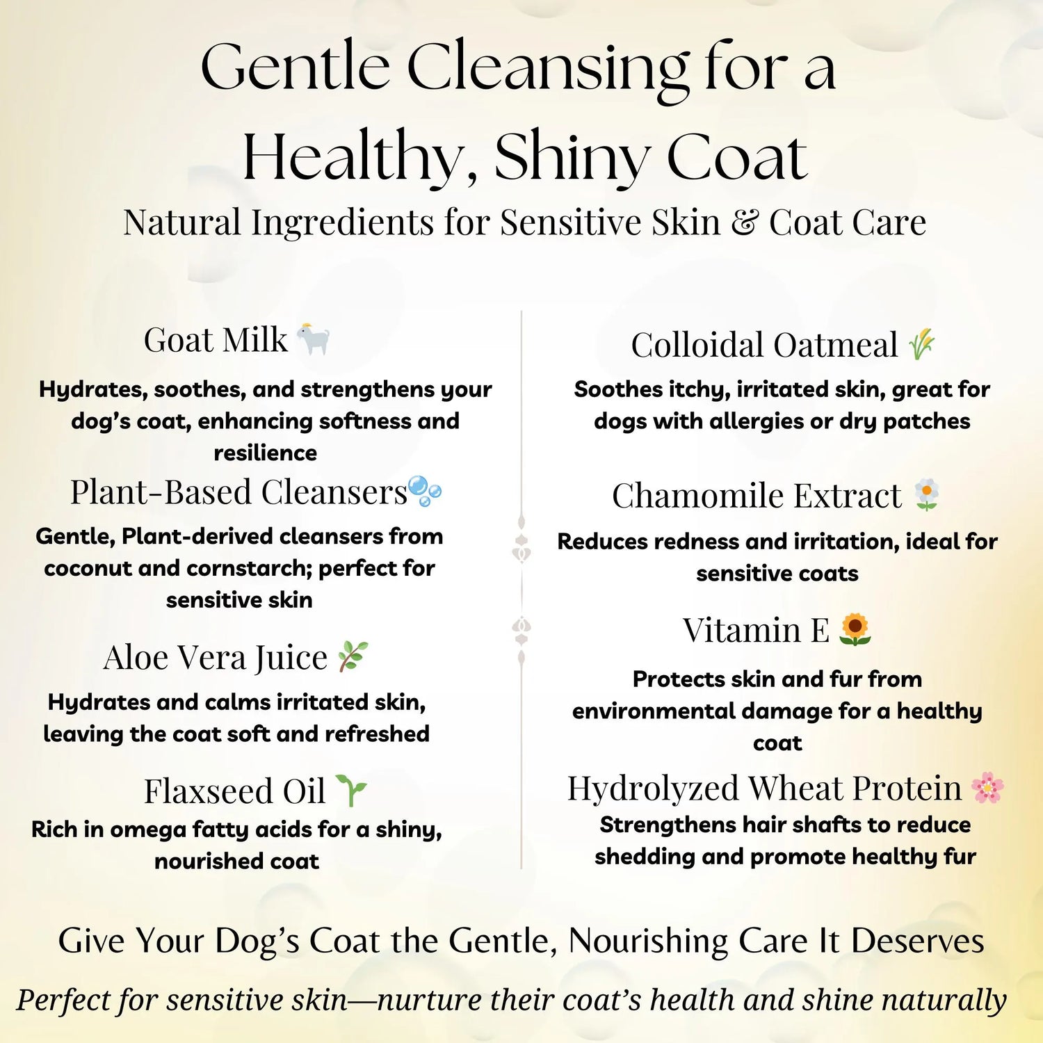 Goat Milk Dog Shampoo Natural Ingredients for Dogs with Sensitive Skin Hydrating Relief for Dry Itchy Skin and Hot Spots