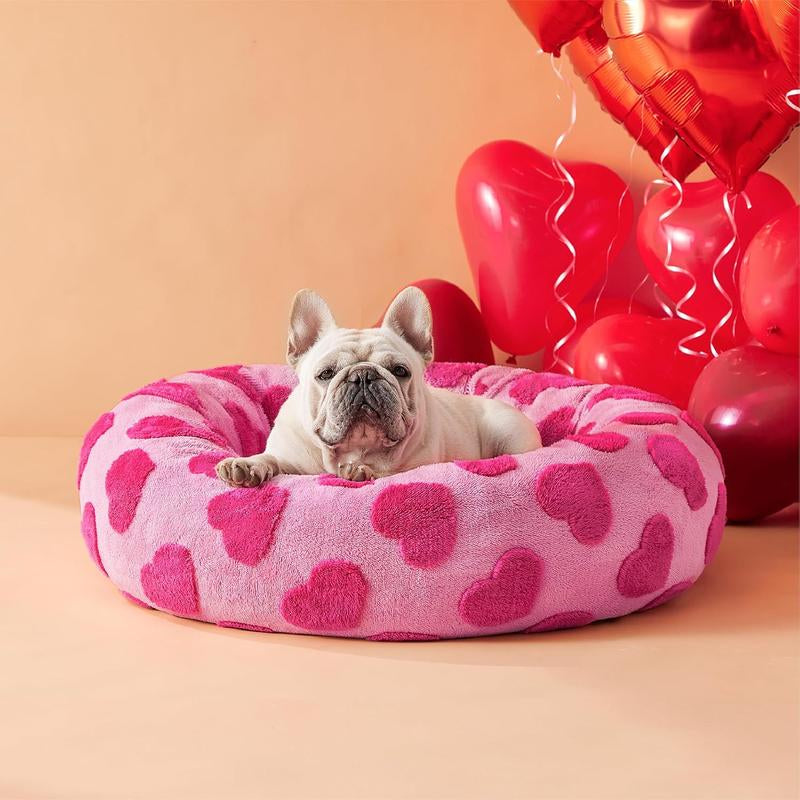 Lesure Warm Donut Bed - Cozy Fluffy Calming Bed for Small/Medium/Large Dogs & Cats, Tiktokshopblackfriday Choice, Soft Plush round Pet Bed for Winter Comfort, Washable, Anti-Slip Bottom, Camas Para Perros, Pet Supplies Bedding