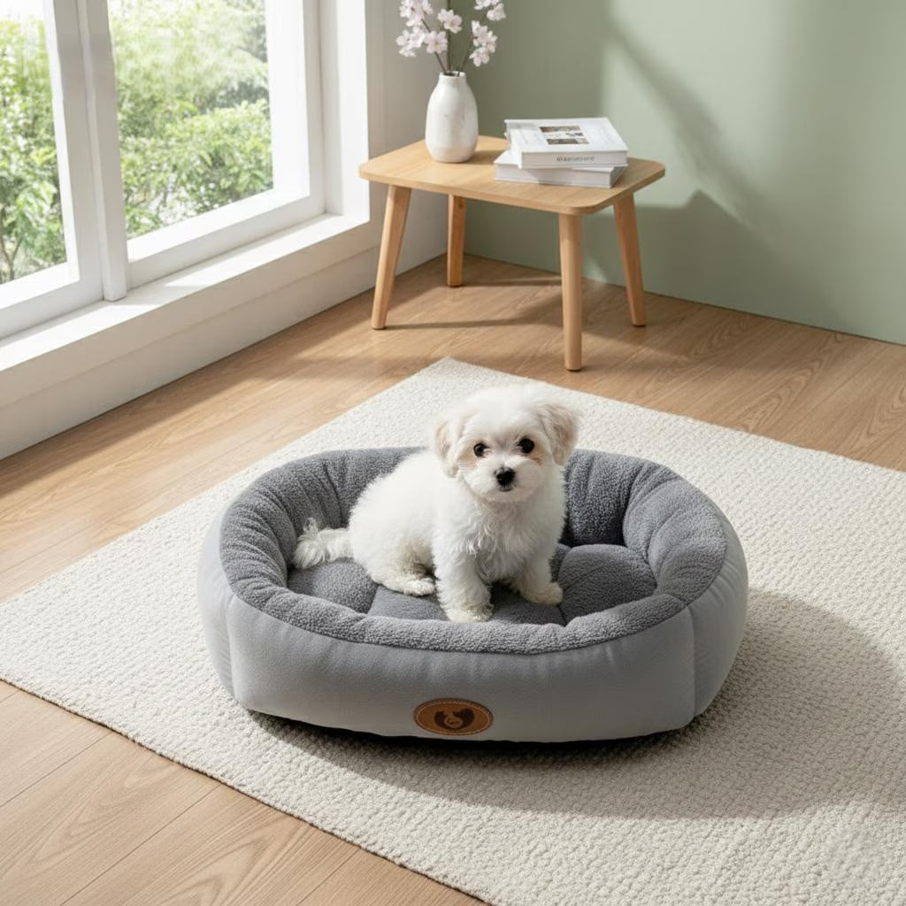 Round Soft Bed for Pets | Cozy Pet Bed for Cats & Dogs | Washable Sleeping Nest