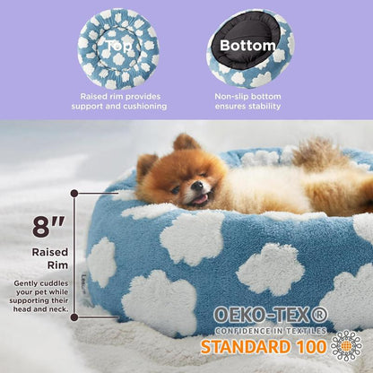 Lesure Warm Donut Bed - Cozy Fluffy Calming Bed for Small/Medium/Large Dogs & Cats, Tiktokshopblackfriday Choice, Soft Plush round Pet Bed for Winter Comfort, Washable, Anti-Slip Bottom, Camas Para Perros, Pet Supplies Bedding