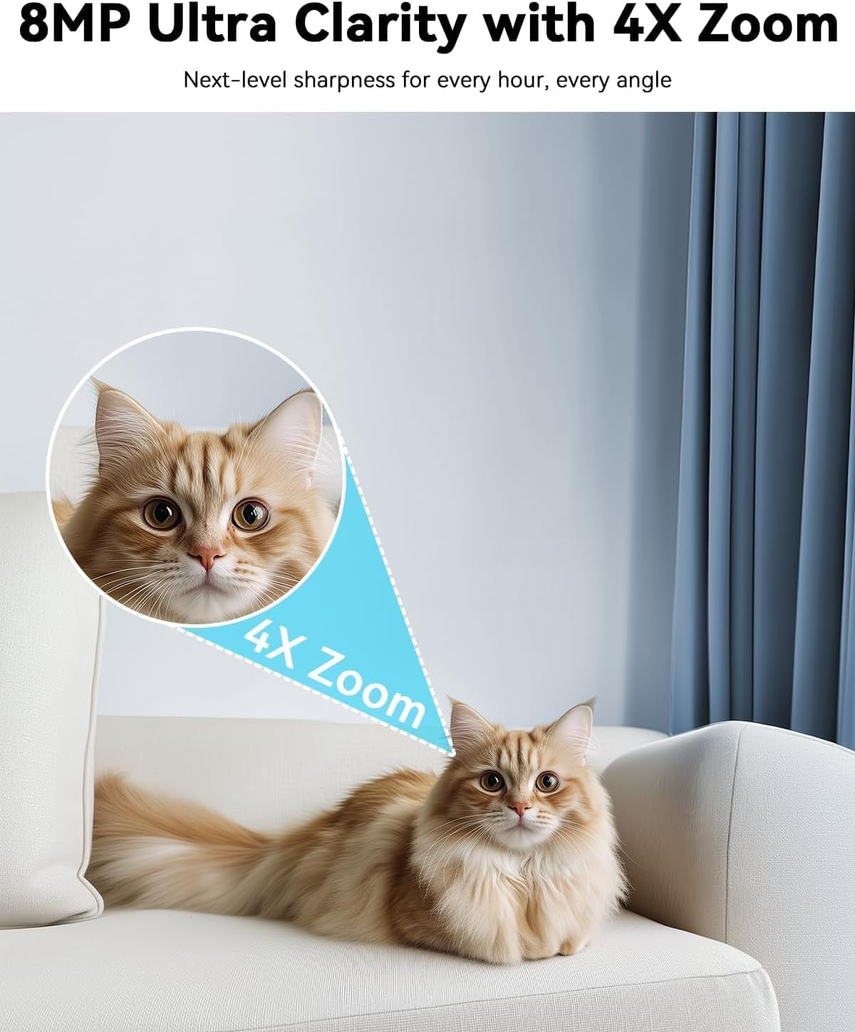 Security Camera 4K, Indoor Pet Camera, Dog Cameras with Phone App for Home, 2-Way Talk, Motion Tracking, Color/Ir Night Vision, Cloud&Sd, 2.4Ghz & 5Ghz Wi-Fi