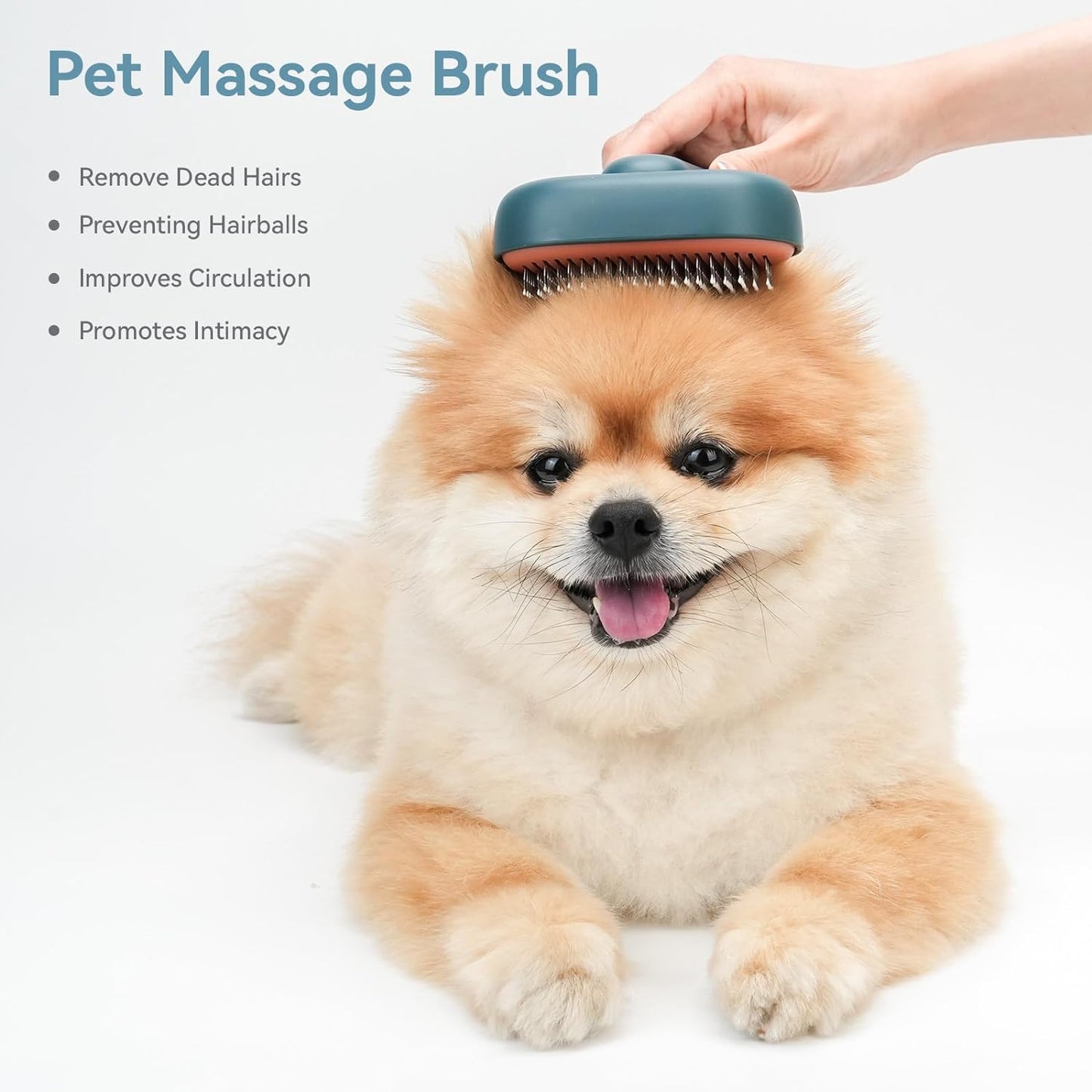 Self-Cleaning Shedding Brush for Dogs & Cats | Gentle Deshedding Tool for Long & Short Hair Pets | Easy Hair Removal Grooming Brush for Puppies