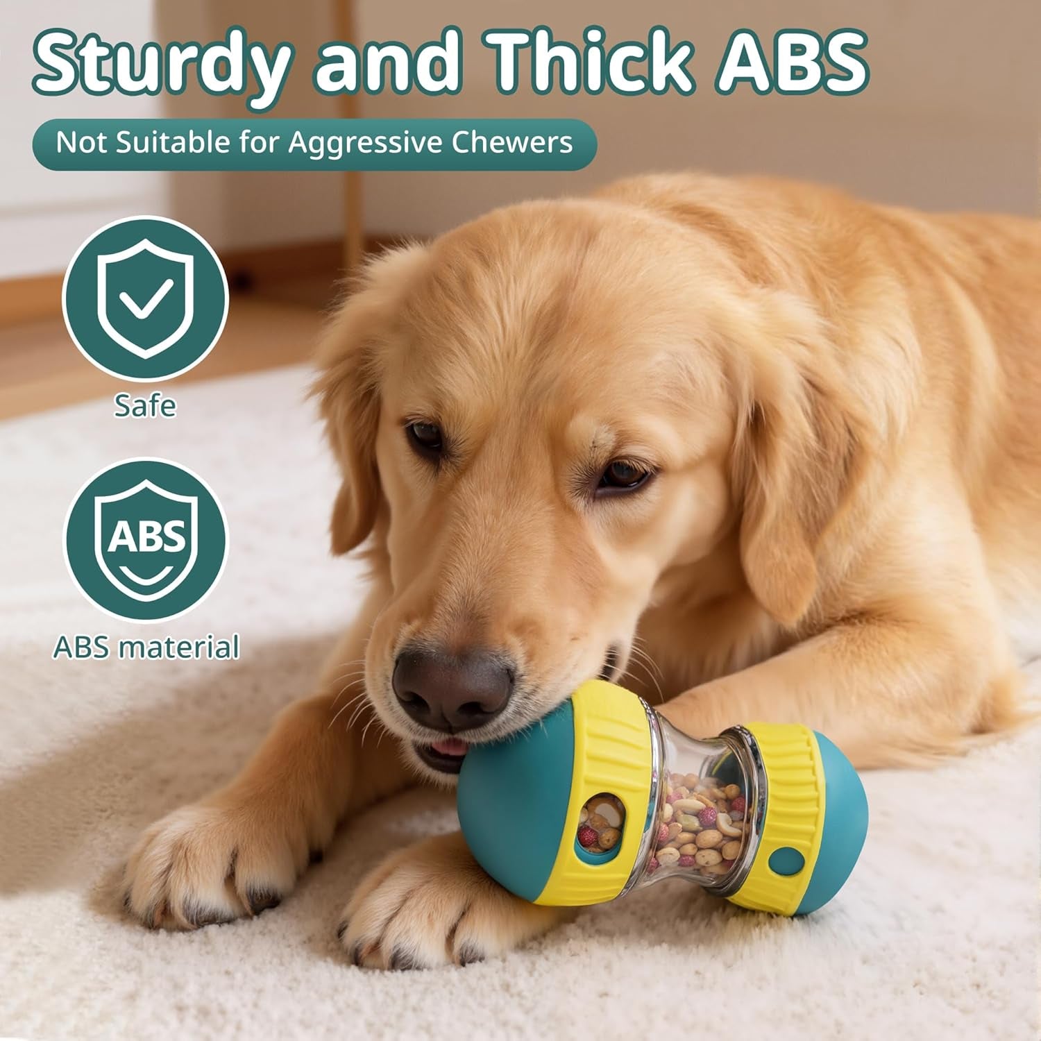 Interactive Dog Puzzle Toys - Treat Dispensing Dogs Ball for Boredom, Food Dispenser Tough Slow Feeder for Small, Medium, Large Dogs, Puppy Enrichment Training Chase Toy to Keep Them Busy