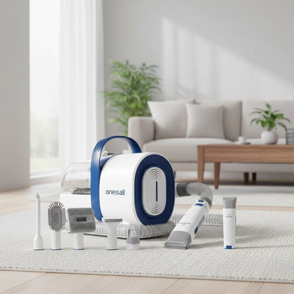 Ultimate Dog Grooming Vacuum with Nail Grinder – 1.5L Dust Cup & 7 Essential Grooming Tools for a Fur-Free Home