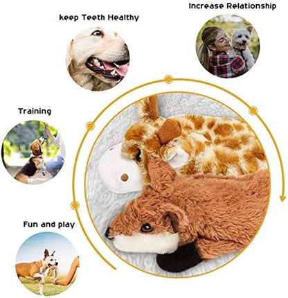 No Stuffing Squeaky Plush Dog Toys – Durable Chew Toy Set for Medium & Large Dogs | 5-Pack Stuffingless Chew Toys