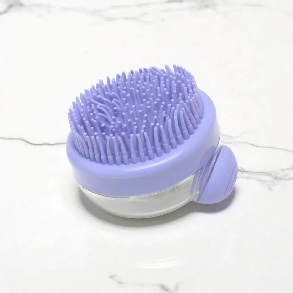 Pet Grooming Brush – Massage Scrubber with Shampoo Dispenser