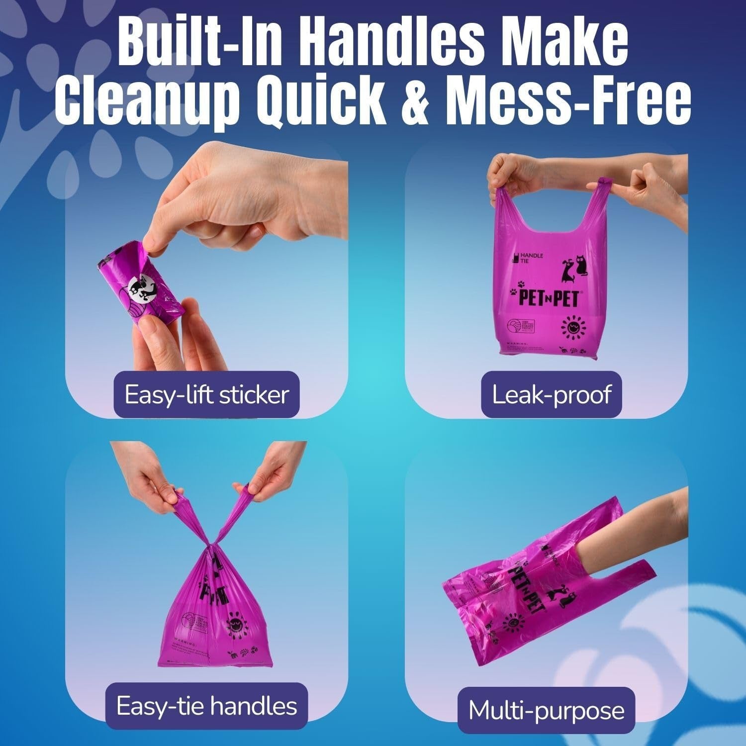 Dog Poop Bags on Refill Rolls – USDA Certified 41% Plant-Based, Lavender Scented | 210 Count with Tie Handles