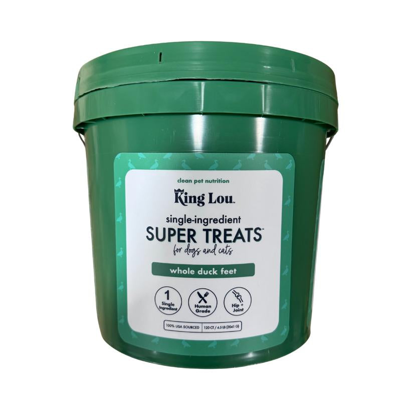 King Lou Whole Duck Feet Dental Treats for Dogs, Human-Grade, Single Ingredient, 100% USA Pet Supplies Chews All Natural Food