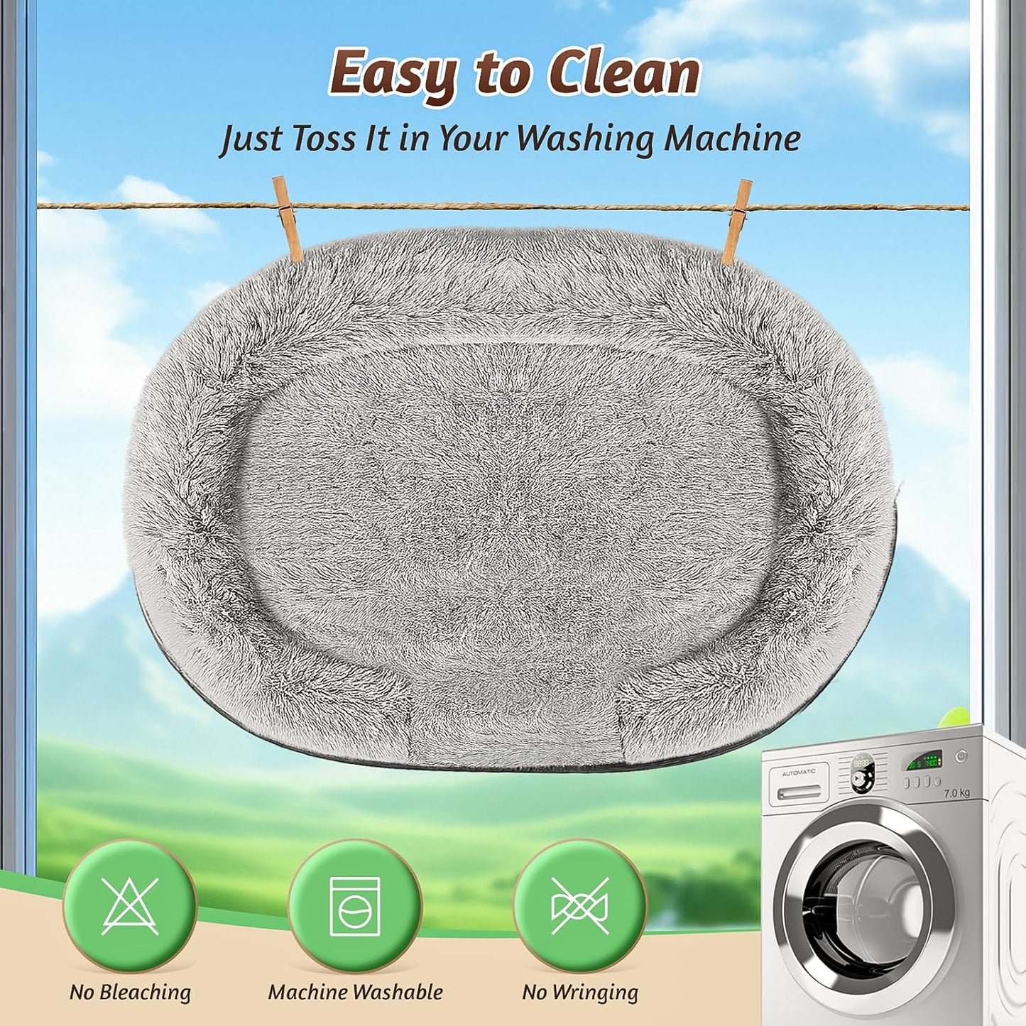 Stormhero Large Orthopedic Dog Bed – XL Memory Foam Sofa Bed for Medium & Large Dogs | 121 x 89 cm | Washable, Anxiety-Reducing Pet Bed with Firm Support & Warm Mattress Cushion