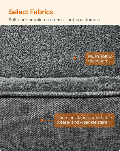 Linen-Look Dog Bed with Raised Edges – XL Sofa Bed for Large Dogs | Non-Slip Bottom, Removable Washable Cover, 110 x 75 x 27 cm | Light Grey