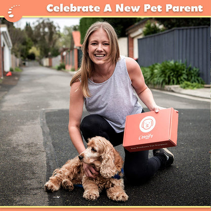 Zenify Puppy Dog Toys Gift Box - Pet Interactive Dog Rope Toy Starter Set - Tug Cotton Fetch Ball Rubber Training Puppies Play Grooming Glove Portable Travel Bowl