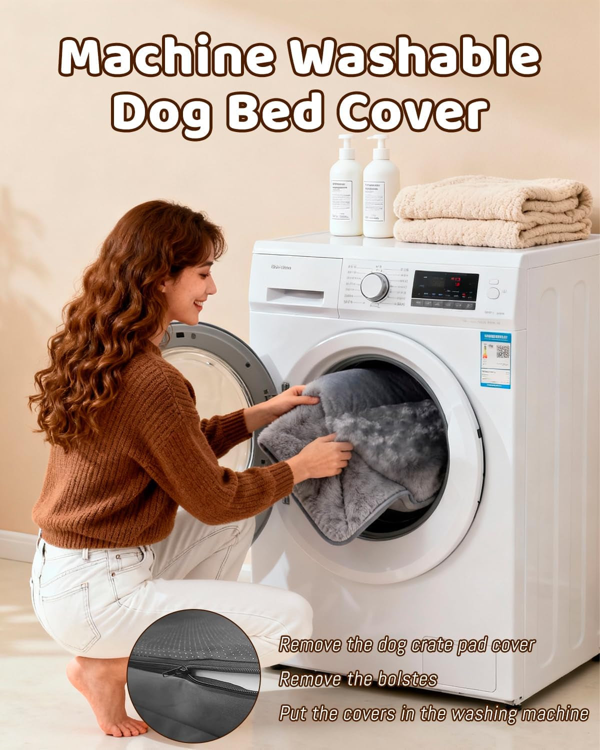 Stormhero Large Orthopedic Dog Bed – XL Memory Foam Sofa Bed for Medium & Large Dogs | 121 x 89 cm | Washable, Anxiety-Reducing Pet Bed with Firm Support & Warm Mattress Cushion