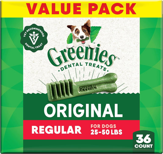 Canine Dental Dog Treats Original Regular 36 Chews Value Pack 1.02Kg