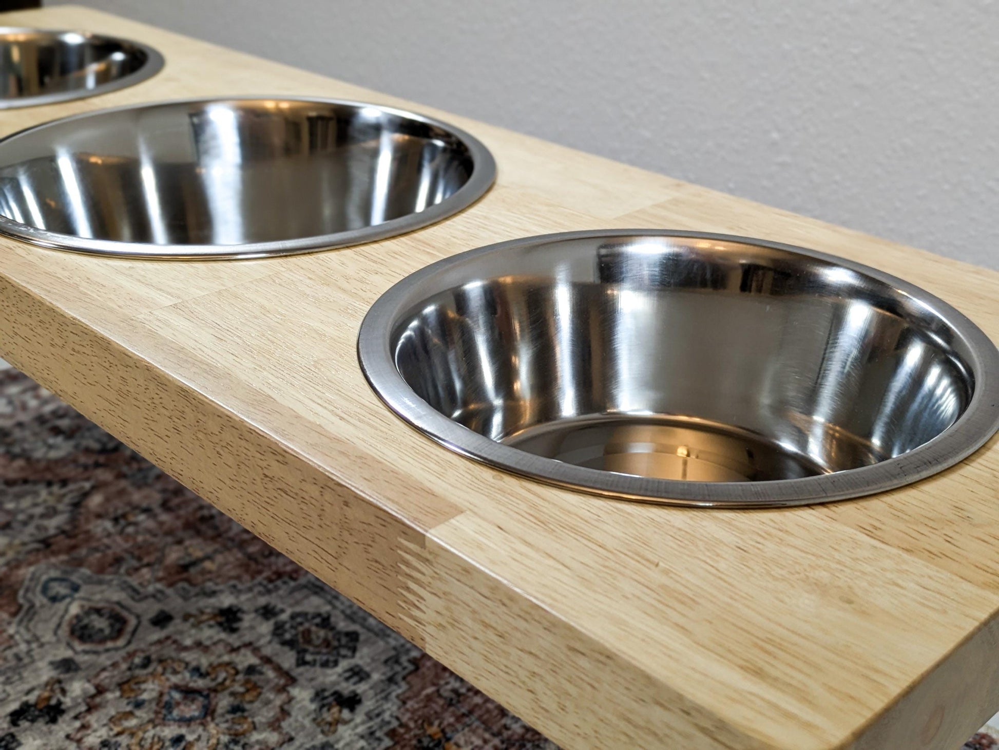 3 Bowl Modern Dog Bowl Stand - the Mid-Mod Dog Bowl Stand - Elevated Dog Bowls - Raised Dog Bowl - Pet Feeding Station - Personalization