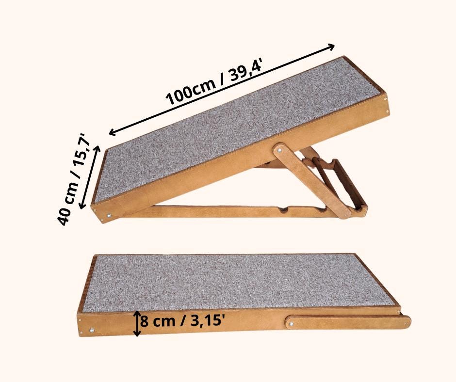 Adjustable Dog Ramp, Modern Cat Stairs, Foldable Pet Steps